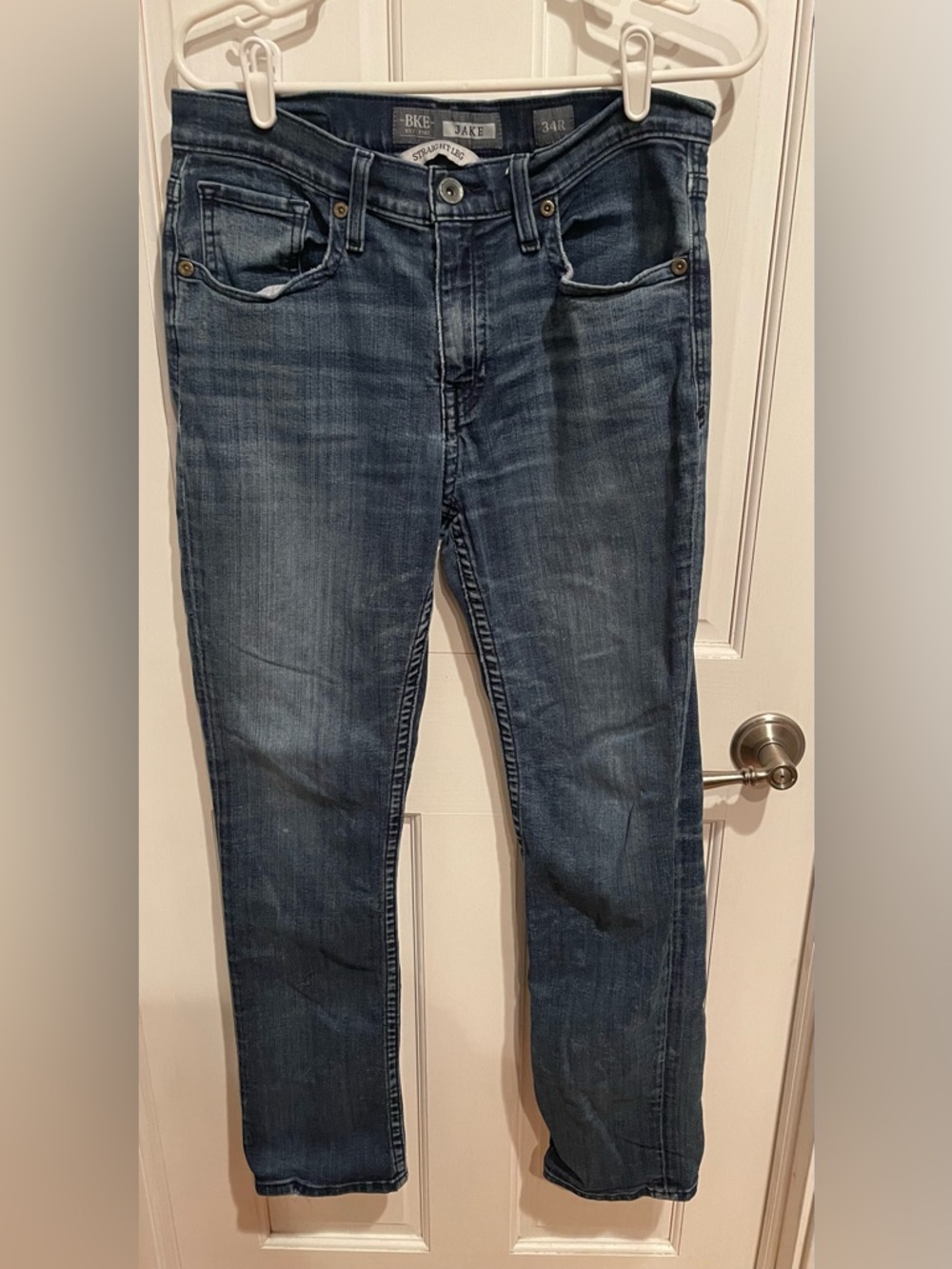 BKE Jake Men's Straight Leg Jeans Distressed 34x32
